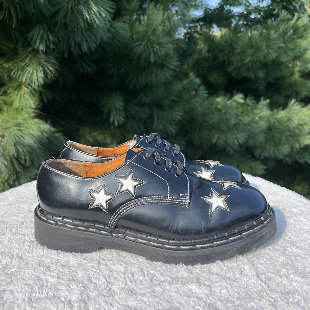 Vintage 90s Tredair Star Derby Shoe Mens US 8 | UK 7 Black White Leather England